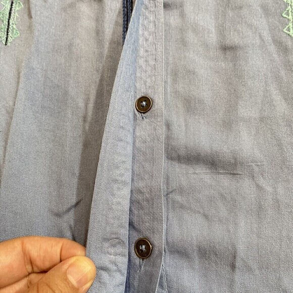 Avani Del Amour Sz Small Embroidered Floral Plaid Shirt Tunic Long Sleeve Button - Picture 8 of 8